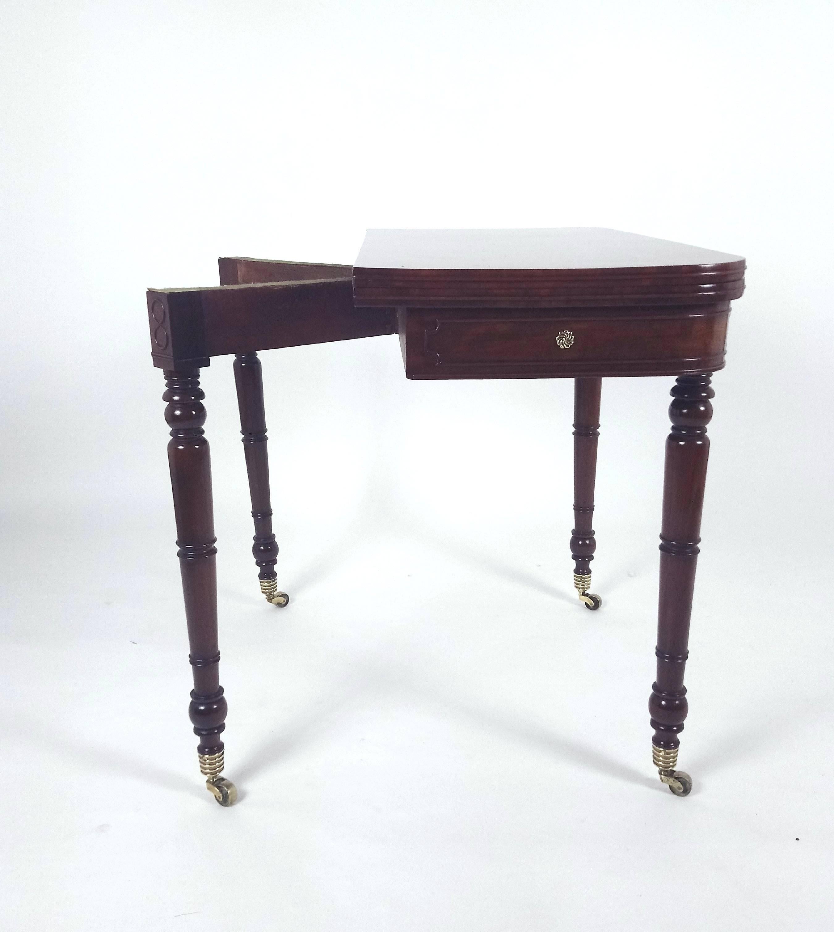 Regency Mahogany Fold over Games Table in the Manner of Gillows 1