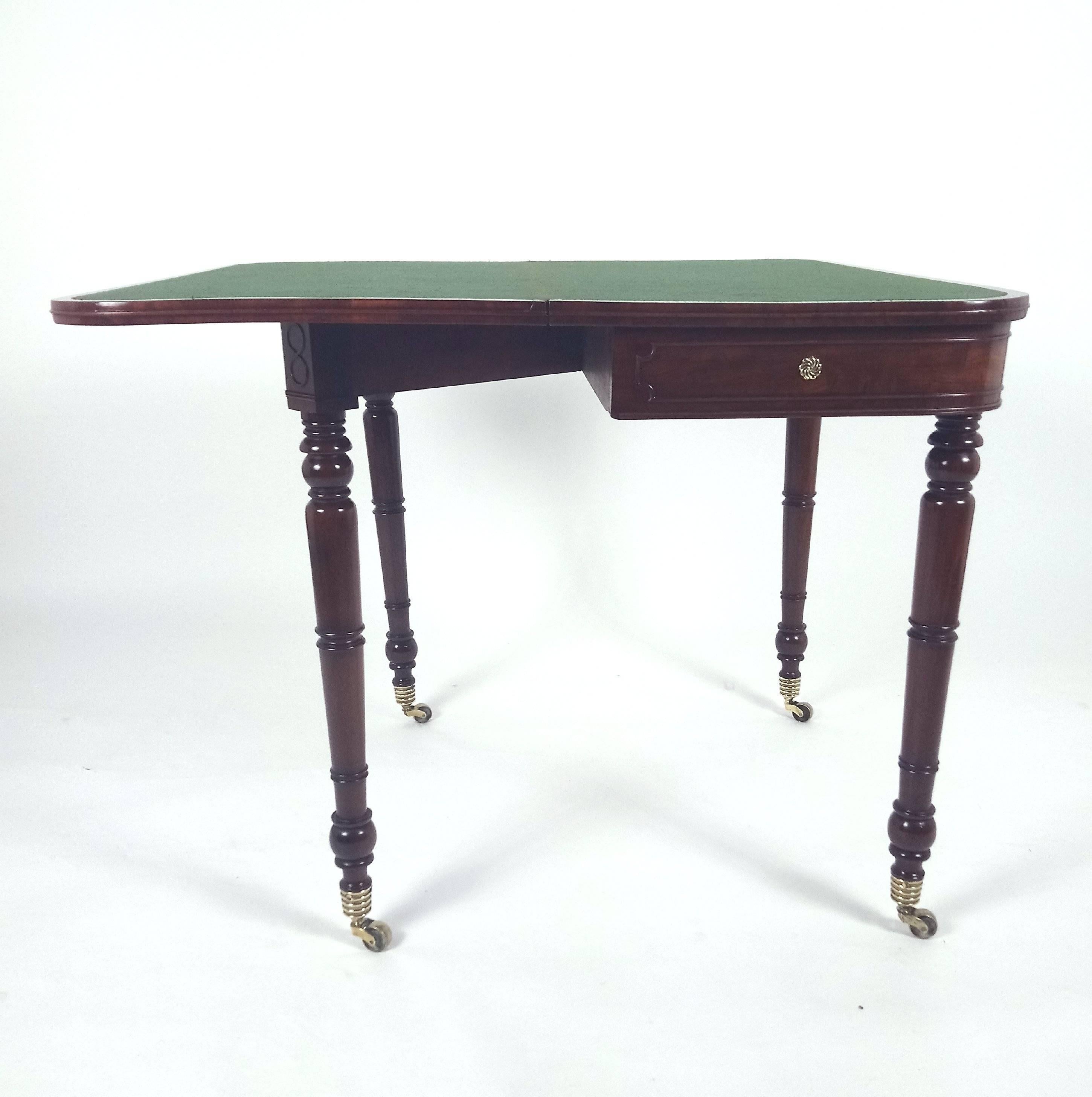 Regency Mahogany Fold over Games Table in the Manner of Gillows 2