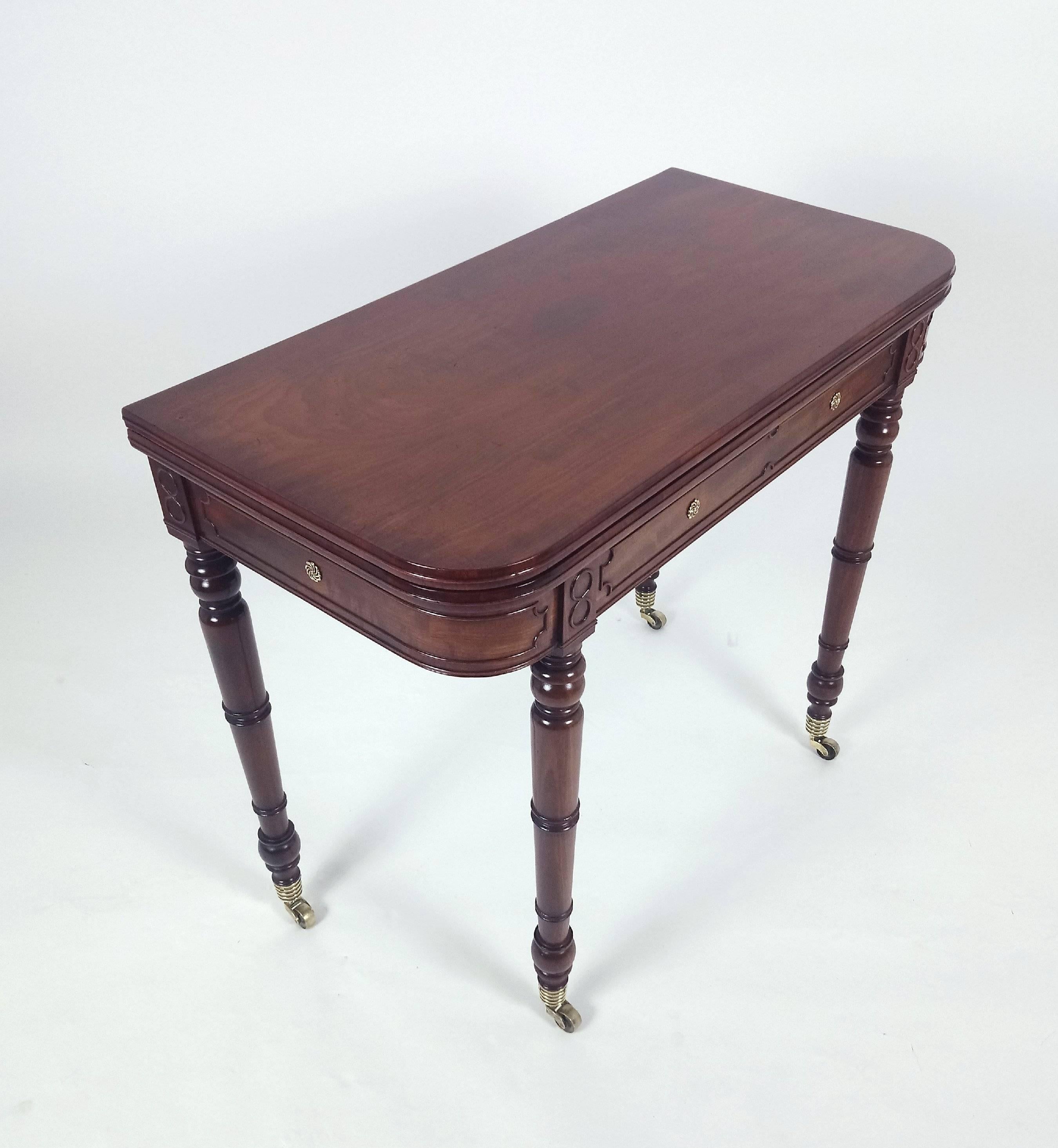 Regency Mahogany Fold over Games Table in the Manner of Gillows 4