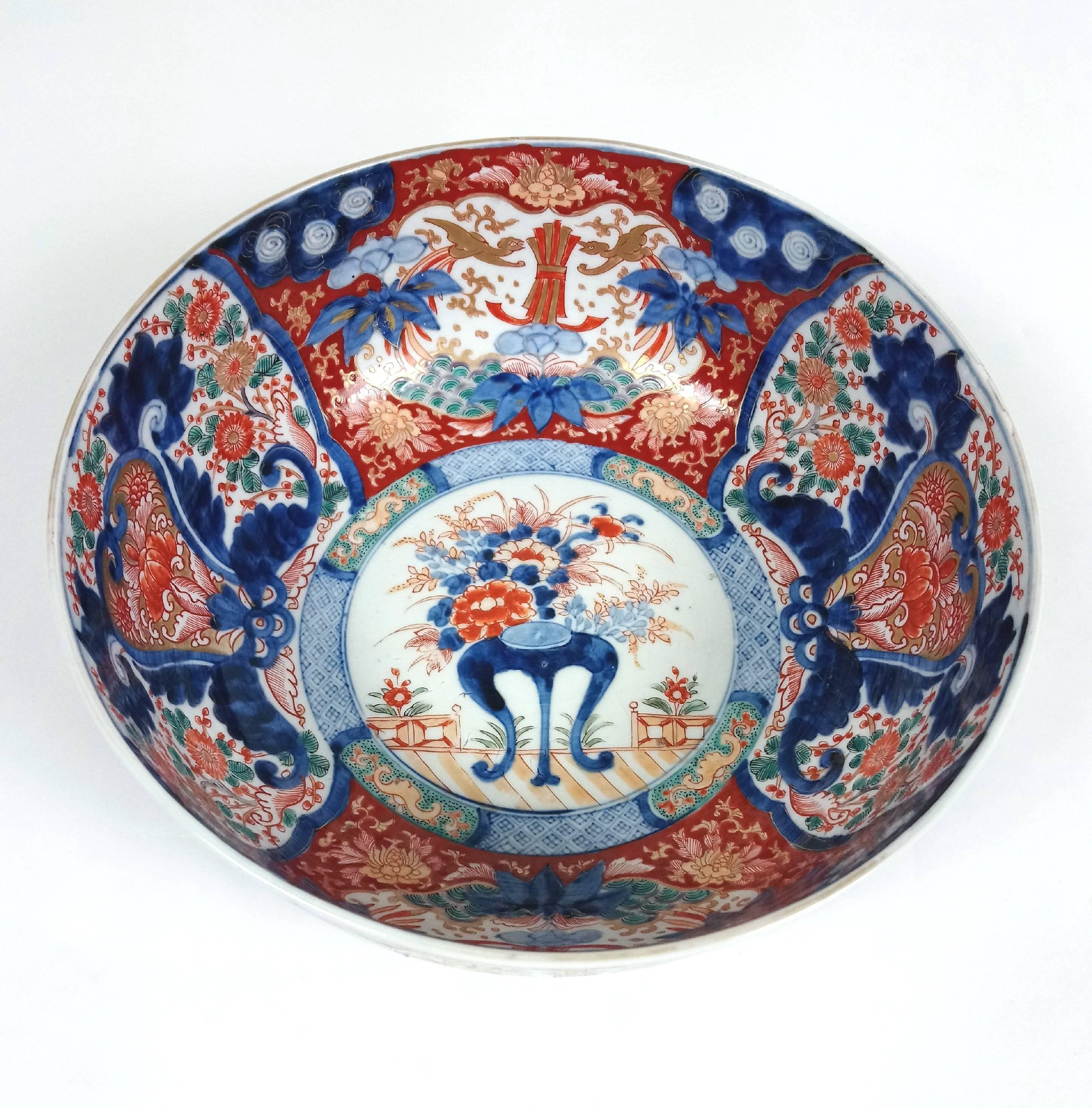 Large Japanese Meiji Period Imari Bowl 4