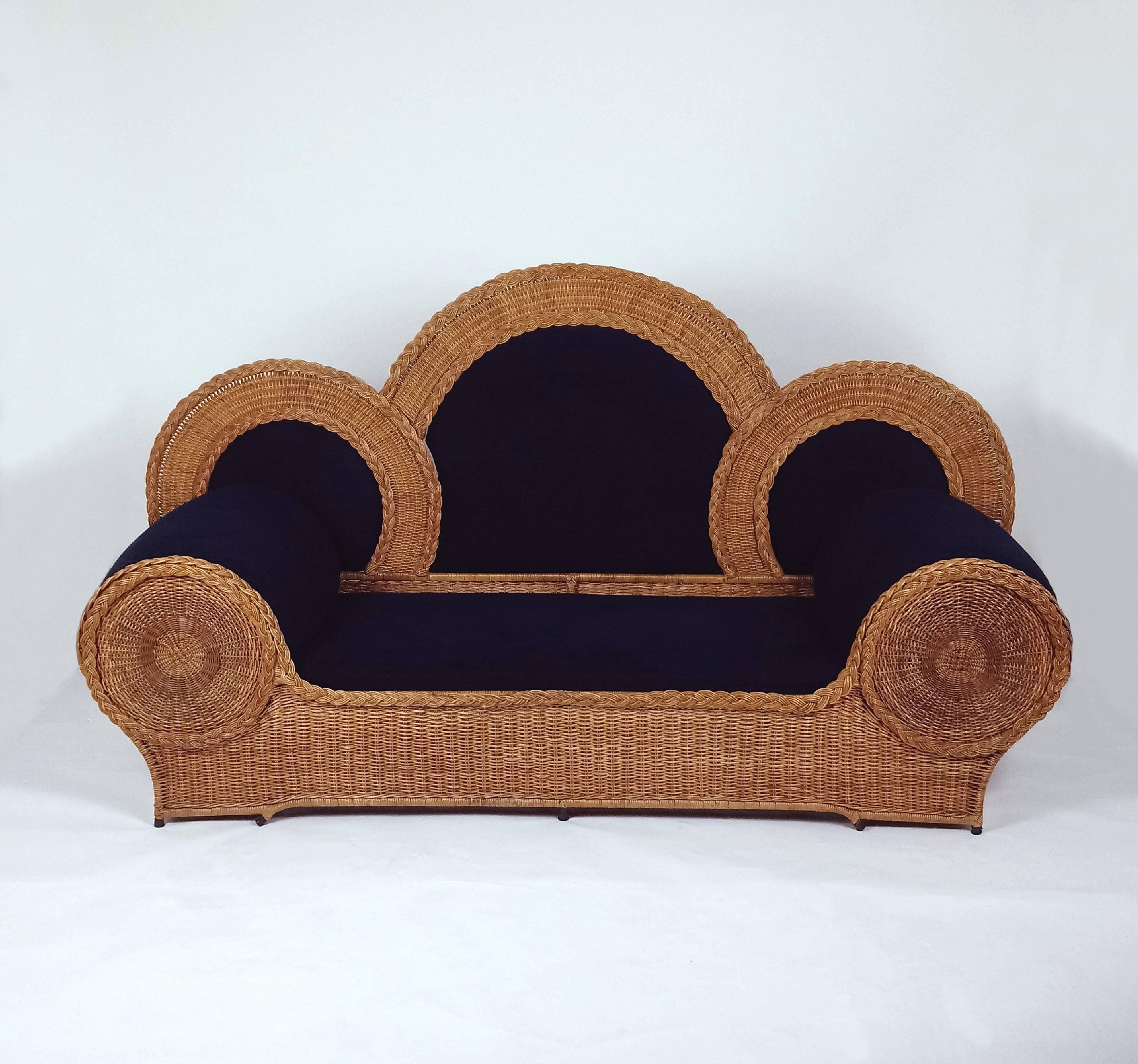 Mid-20th Century Biba Wicker Sofa 3