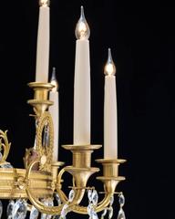 Lámpara de Ormolu y Cristal Tallado de la Época Imperio