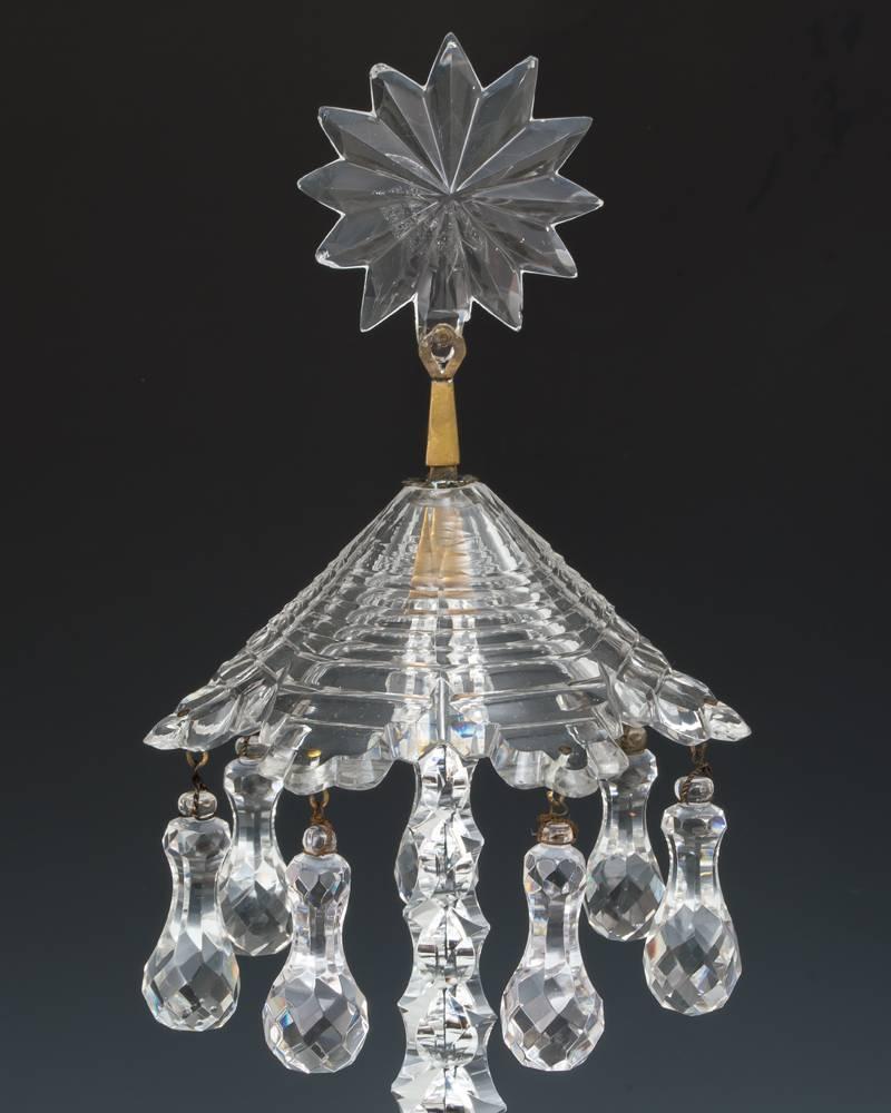 candelabrum with pendants of cut glass
