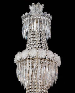Large Eight-Light Regency Tent and Waterfall Chandelier of the Finest Quality