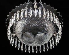 Fine Victorian Diamond Cut Bowl Light