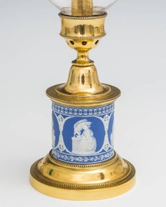 Paar georgianische Sturmleuchten mit Wedgwood-Sockel, Paar