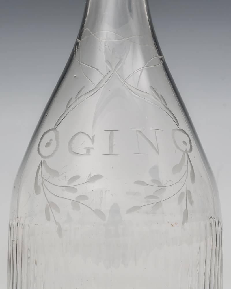 A rare Georgian gin decanter attributed to Cork & Co.