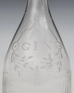 Rare Georgian Gin Decanter Attributed to Cork & Co