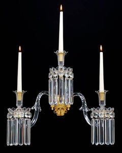 Pair of William IV Ormolu and Glass Wall Lights