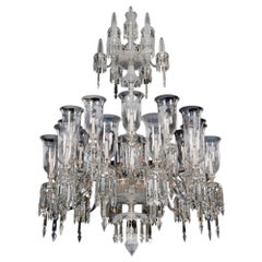 Antique Exceptional large Victorian Engraved Period Crystal Chandelier