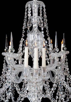 Unusual 15-Light Cut Glass Antique Chandelier by F&C Osler
