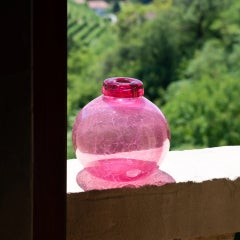 Ilaria Pink Vase by Giberto Venezia, Handcrafted Murano Glass