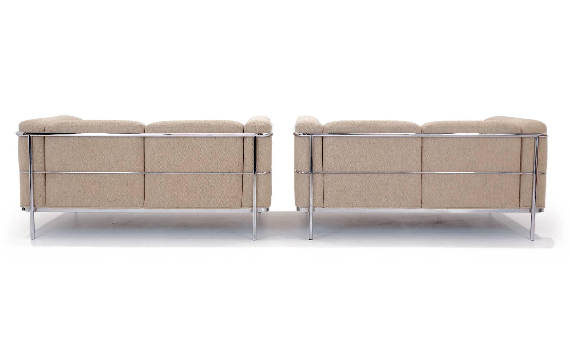 American Pair of Le Corbusier Style Settee or Loveseats by Jack Cartwright