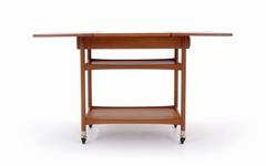 Danish Modern Drop Leaf Teak Serving Cart