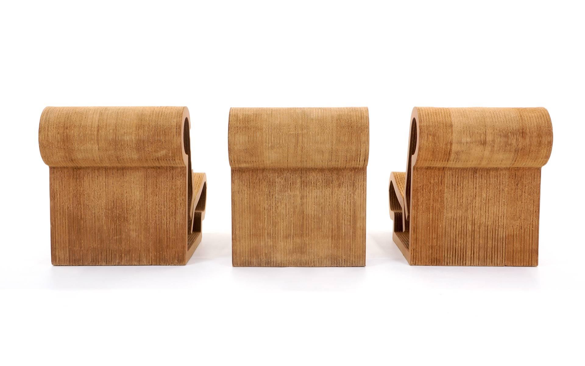 Mid-Century Modern Rare Original Frank Gehry, Easy Edges, Cardboard Contour Chairs
