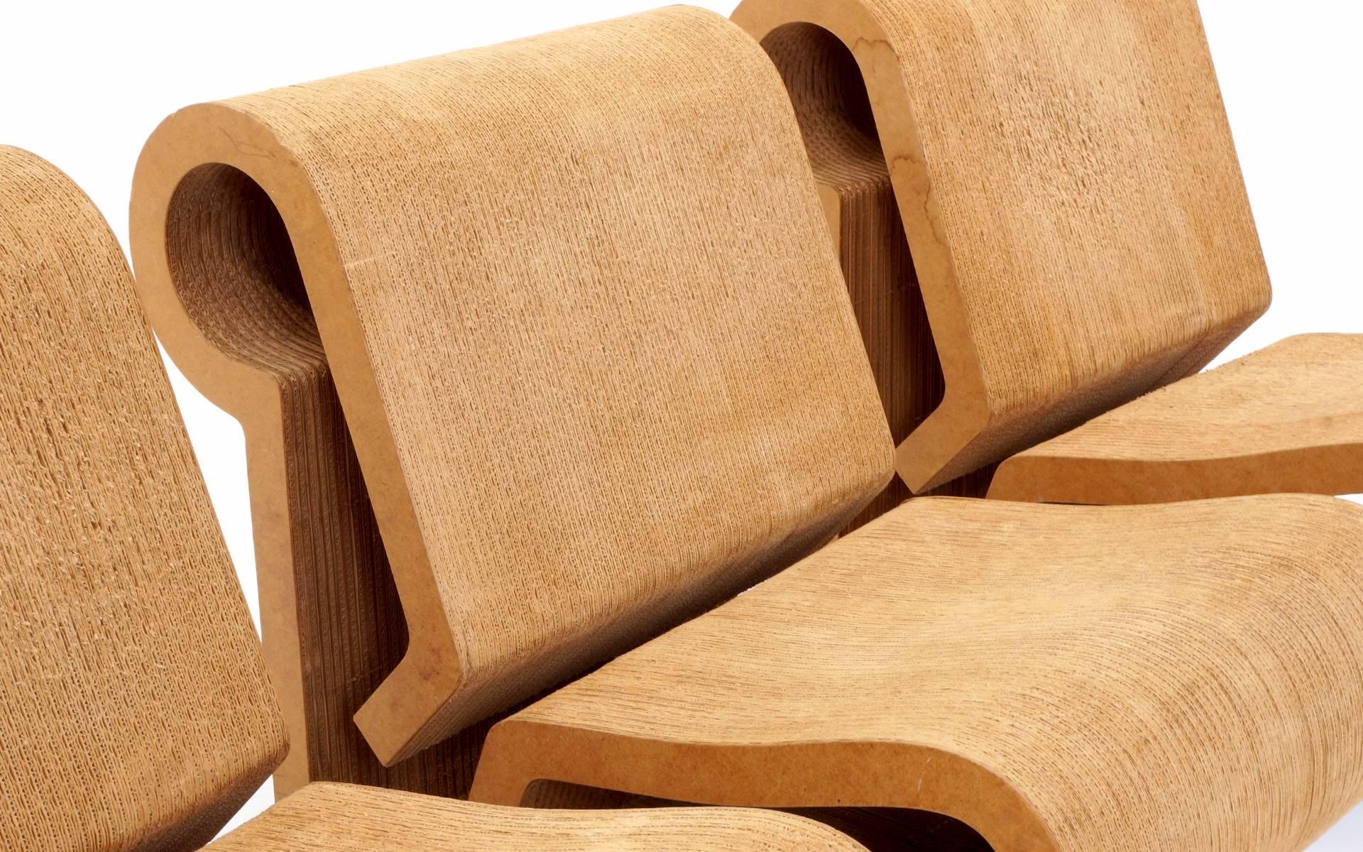 Rare Original Frank Gehry, Easy Edges, Cardboard Contour Chairs 2