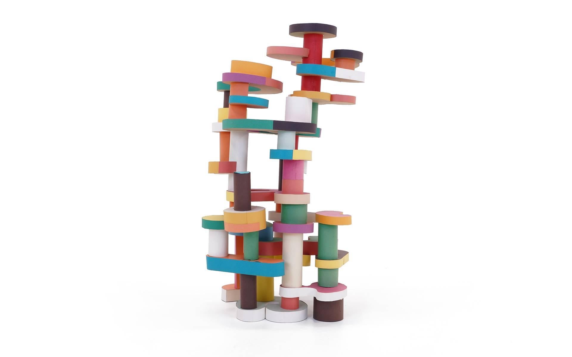 Almost three feet tall, this Irving Harper sculpture is made of painted construction paper. A unique work and rare opportunity to own an original work of art created by Irving Harper himself.