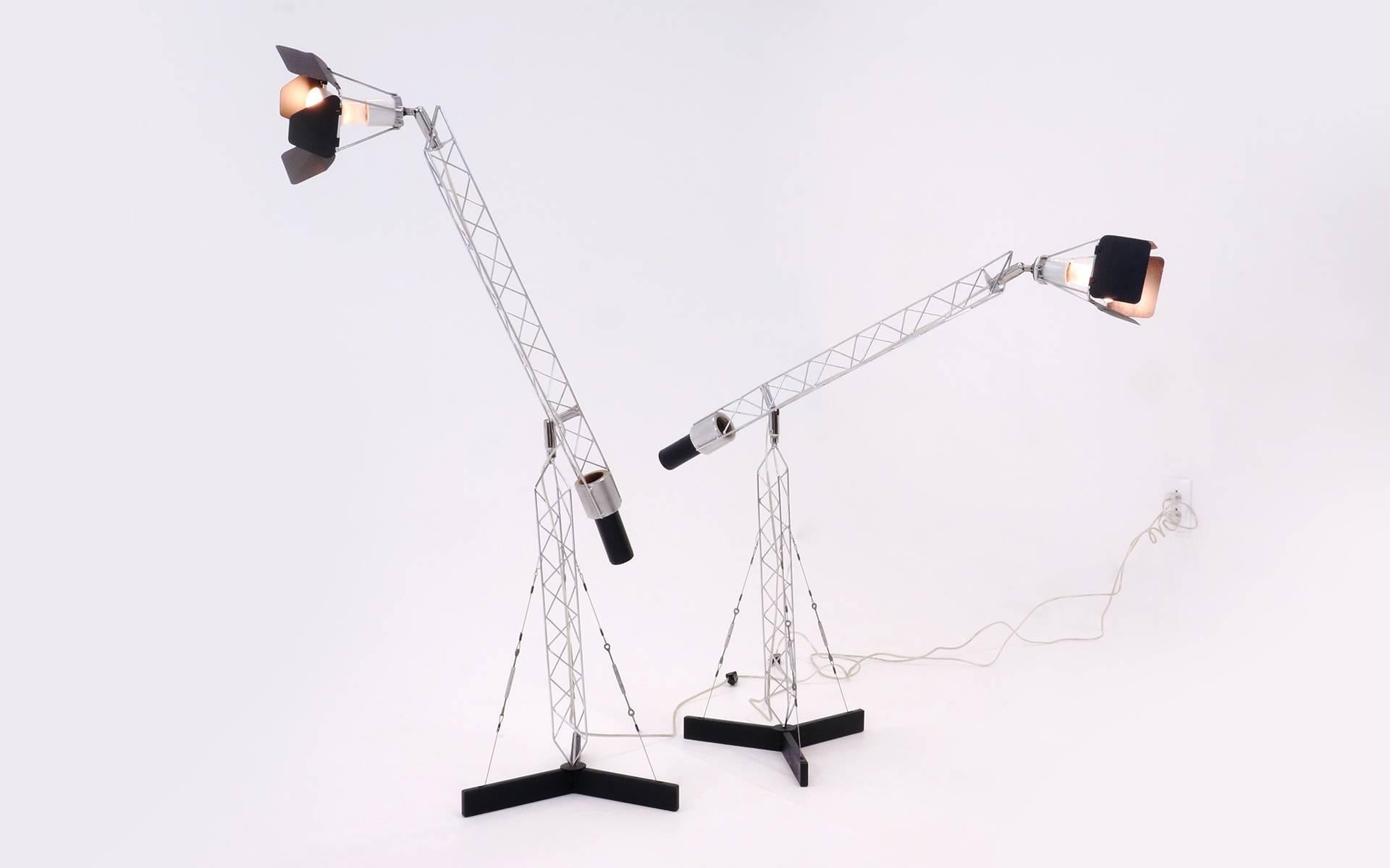 Late 20th Century Pair of Curtis Jere Crane Table Lamps