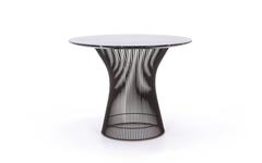 Warren Platner for Knoll Bronze Side Table with Verdi Alpi Green Marble Top