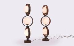 Large Pair of Danish Modern Three-Globe Table Lamps
