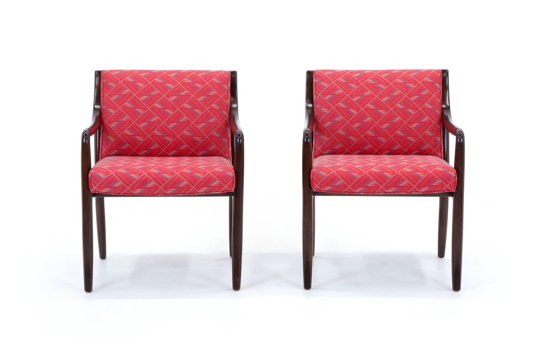 Beautiful pair of Edward Wormley armchairs. Great side chairs for any room or as dining chairs.