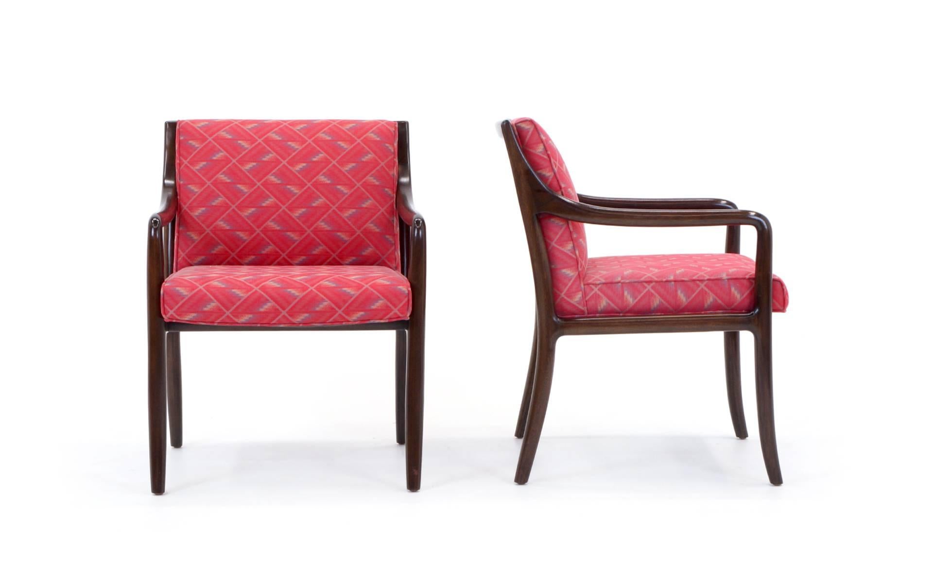 Mid-Century Modern Pair of Edward Wormley for Dunbar Side Armchairs For Sale
