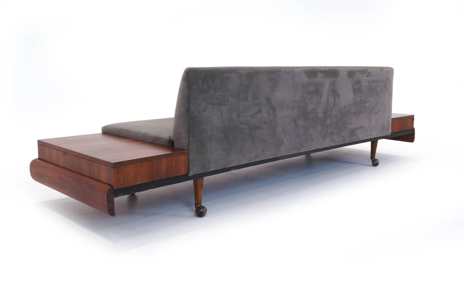 American Armless Sofa with Attached Tables by Adrian Pearsall for Craft Associates