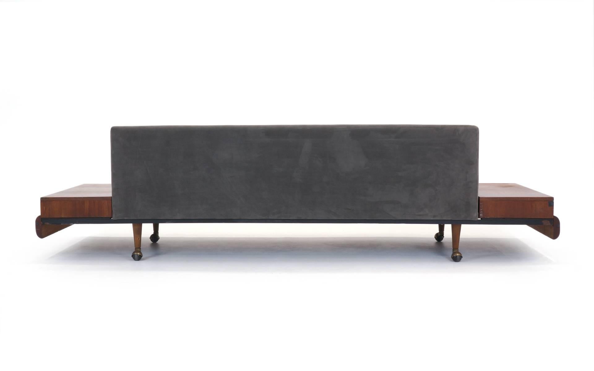 Armless Sofa with Attached Tables by Adrian Pearsall for Craft Associates In Excellent Condition In Kansas City, MO