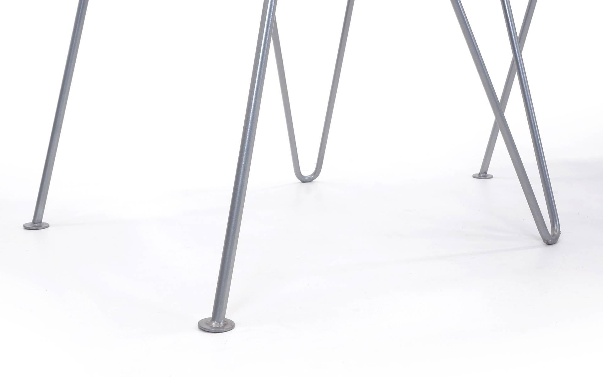 Steel Eight John Salterini Outdoor Dining Chairs, Hoop Design with Rare Hairpin Legs