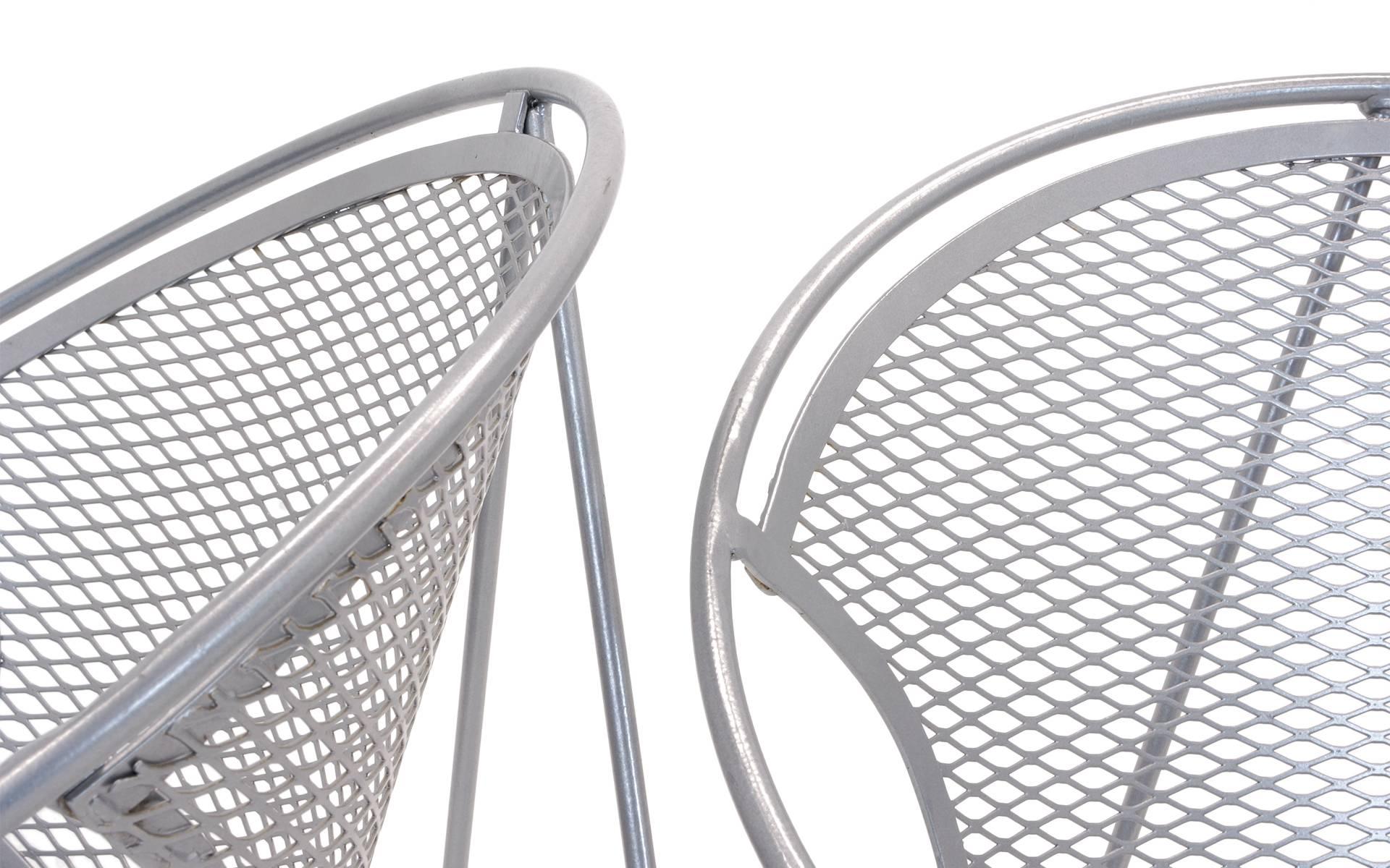 American Eight John Salterini Outdoor Dining Chairs, Hoop Design with Rare Hairpin Legs