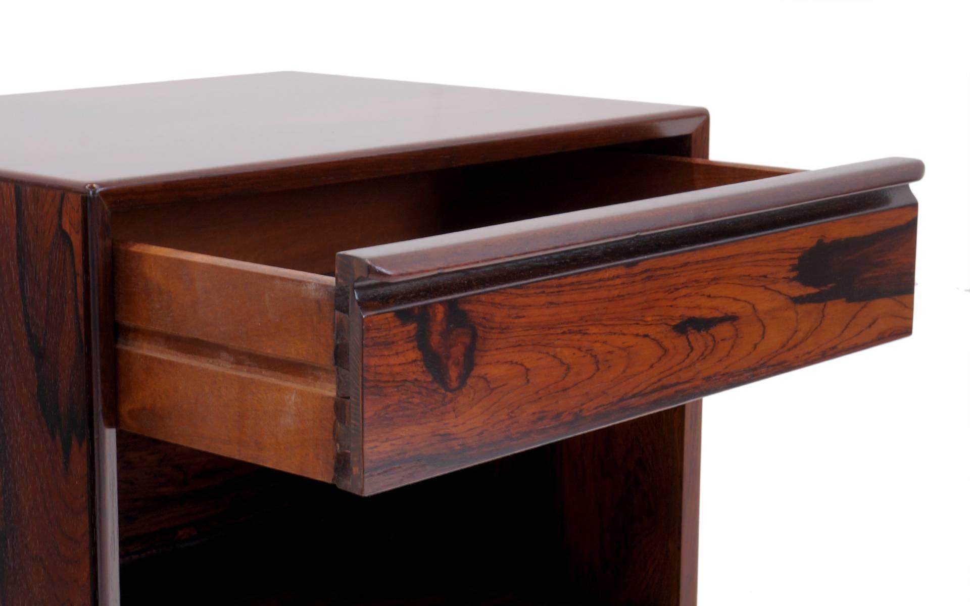 Mid-20th Century Pair of Rosewood Nightstands with Drawer by Westnova, Norway