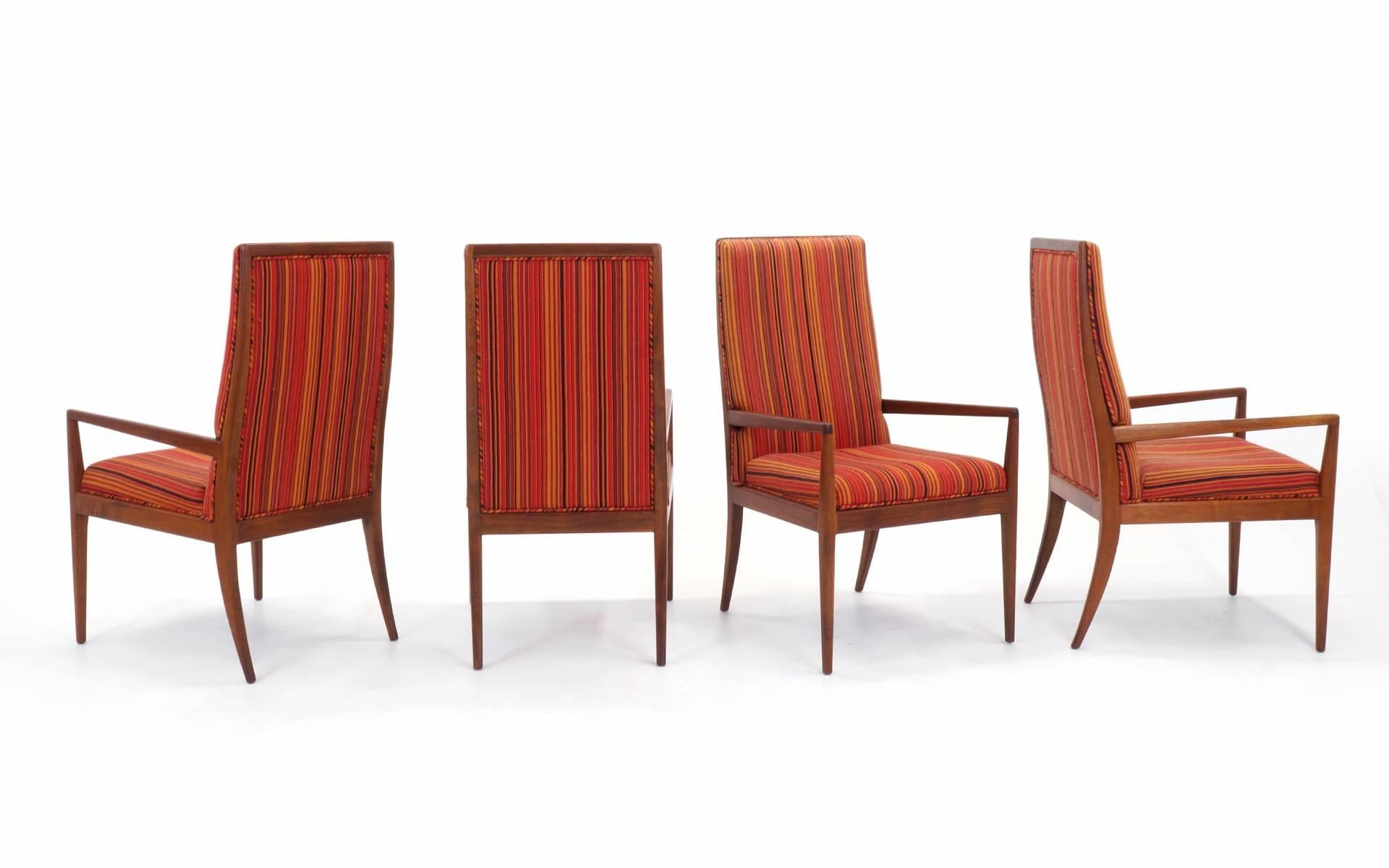 Mid-Century Modern Set of Eight Dining Chairs with Arms Designed by Jules Heumann for Metropolitan
