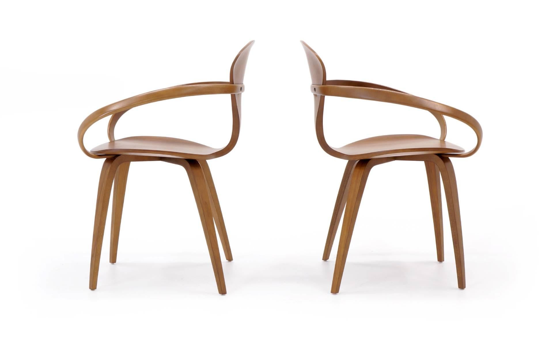 Contemporary Set of Six Norman Cherner Dining Chairs, Two Armchairs and Four Side Chairs