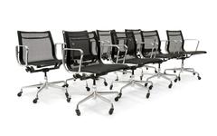 ONLY ONE LEFT!! Black Mesh Eames Aluminum Group dining / conference chairs.