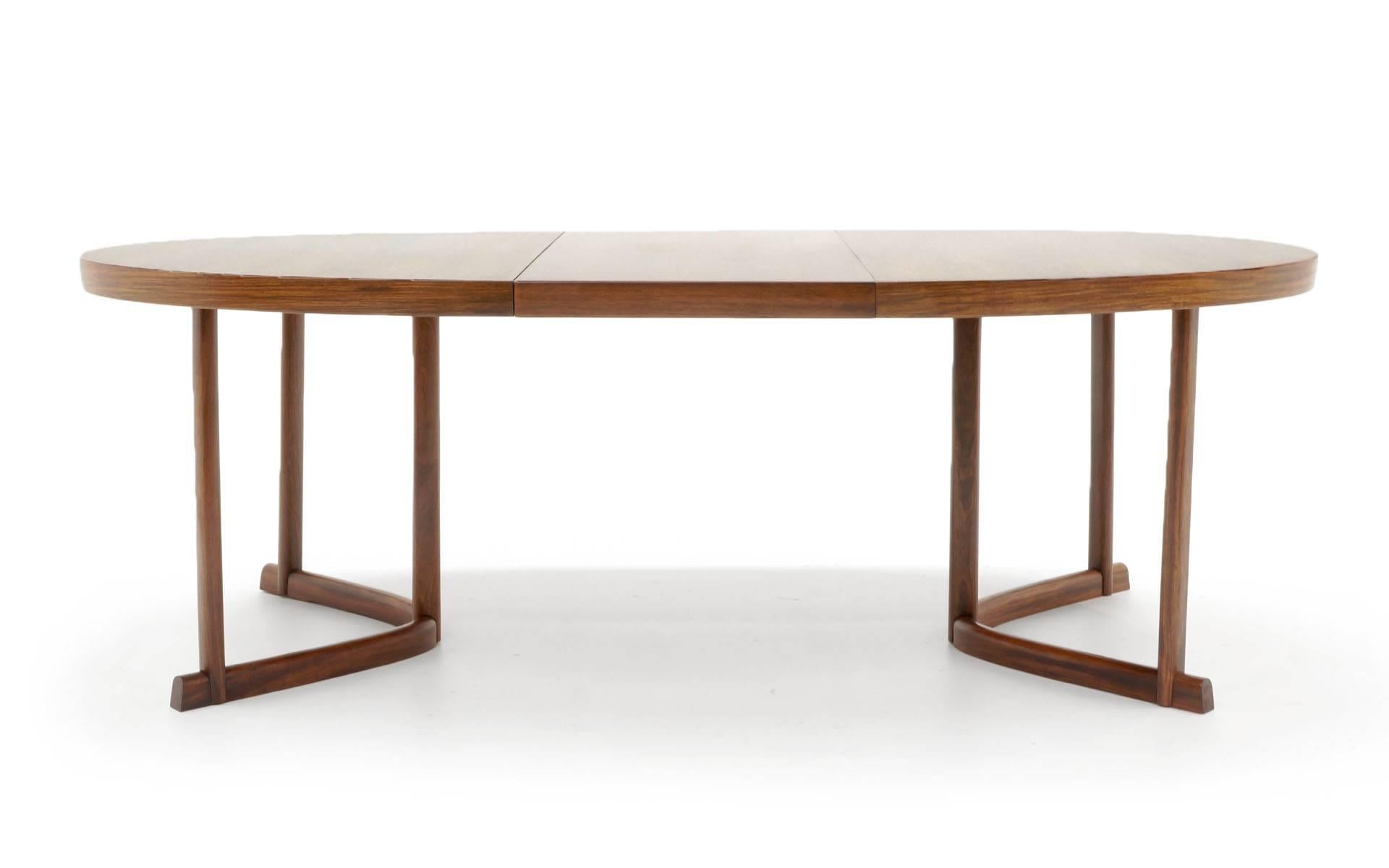 Scandinavian Modern Danish Modern Rosewood Dining Table with Leaf, Excellent Condition