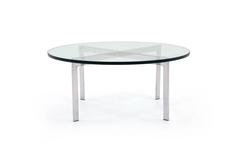 Milo Baughman for Thayer Coggin, Round Chrome and Glass Coffee Table