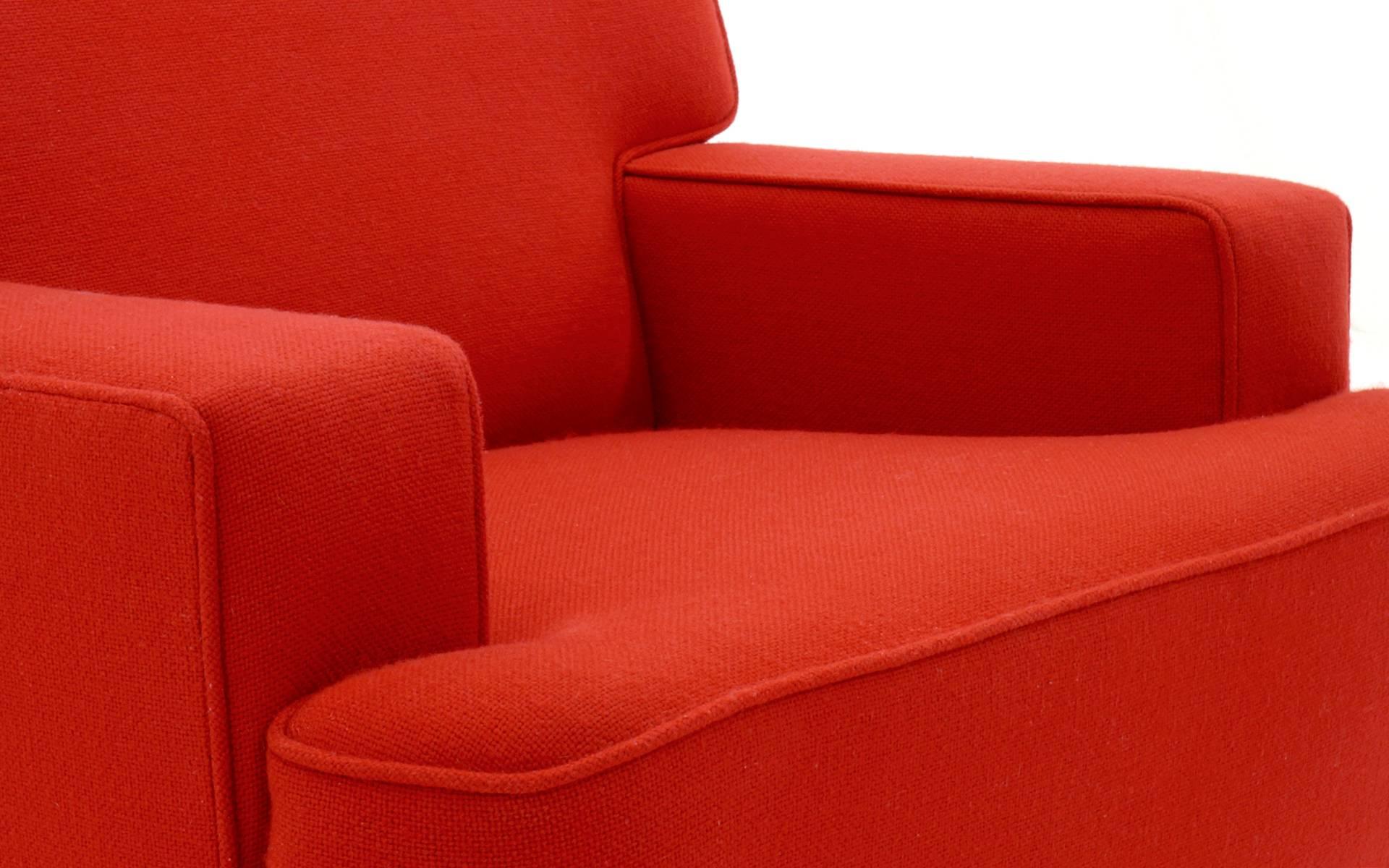 Mid-20th Century Rare George Nelson for Herman Miller Lounge Chair and Ottoman in Red
