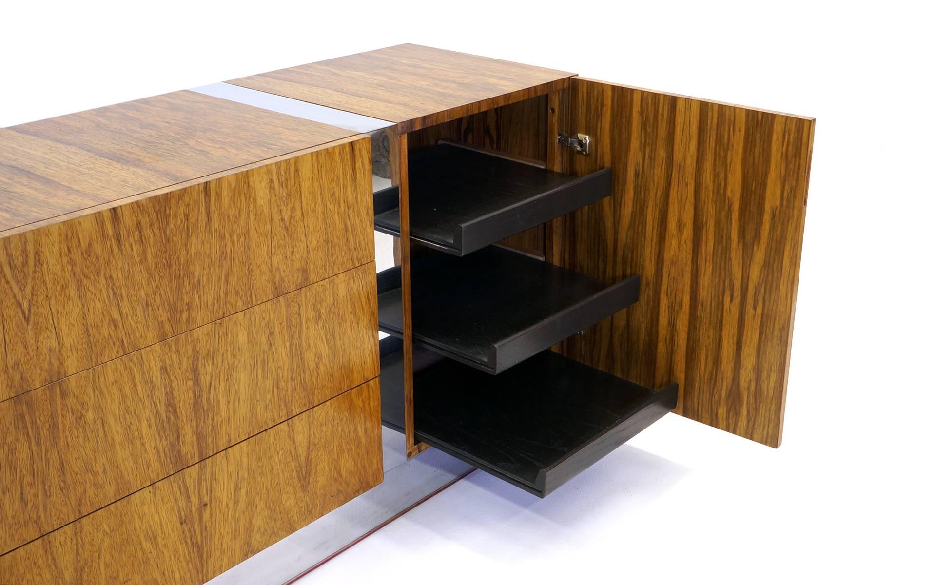 Milo Baughman for Thayer Coggin Rosewood with Chrome Dresser / Credenza In Good Condition In Kansas City, MO