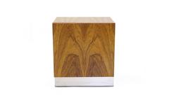 Milo Baughman for Thayer Coggin Rosewood with Chrome Base Nightstand/ Side Table