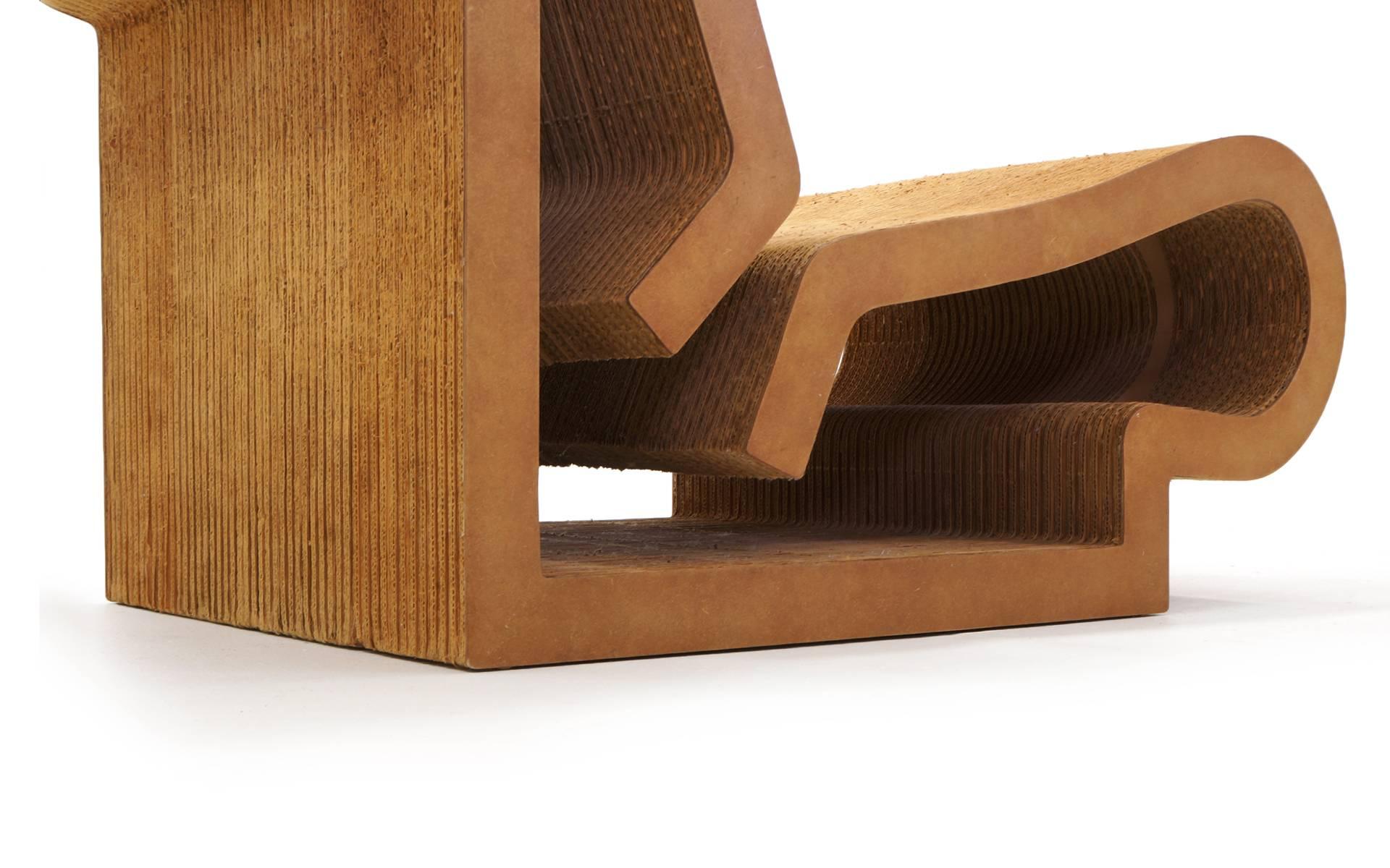 Rare Original Frank Gehry, Easy Edges, Cardboard Contour Chair 1