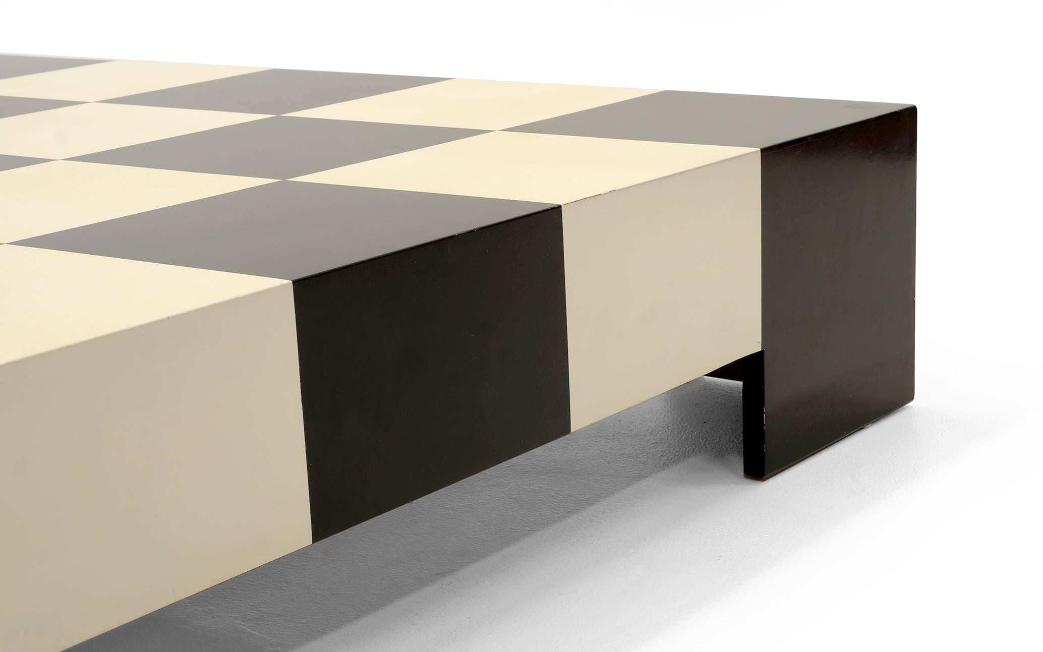 checkered side table