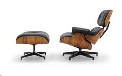 like New Eames Lounge Chair and Ottoman, Santo Palisander and Black Leather