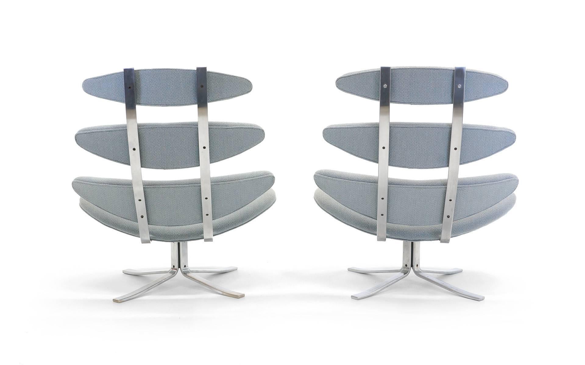 Danish Pair of Original Production Poul Volther for Erik Jorgensen Corona Chairs