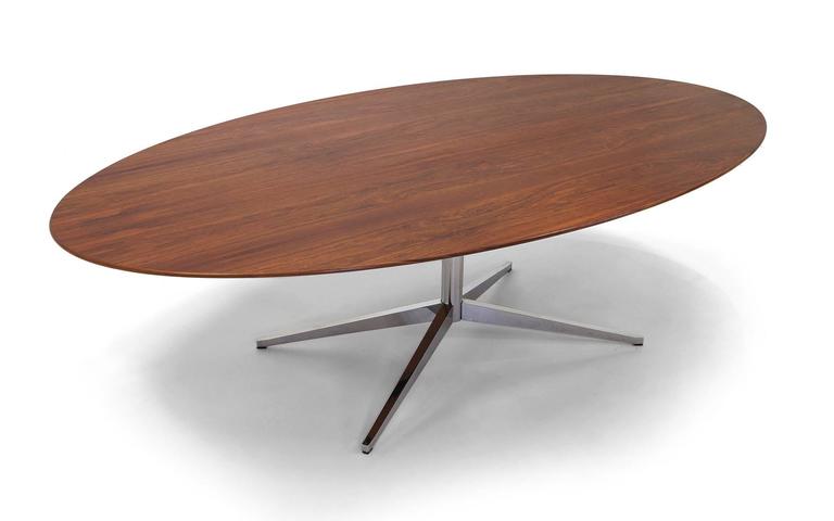 Florence Knoll Elliptical Oval 96 Inch Rosewood Dining Or Conference Table At 1stdibs