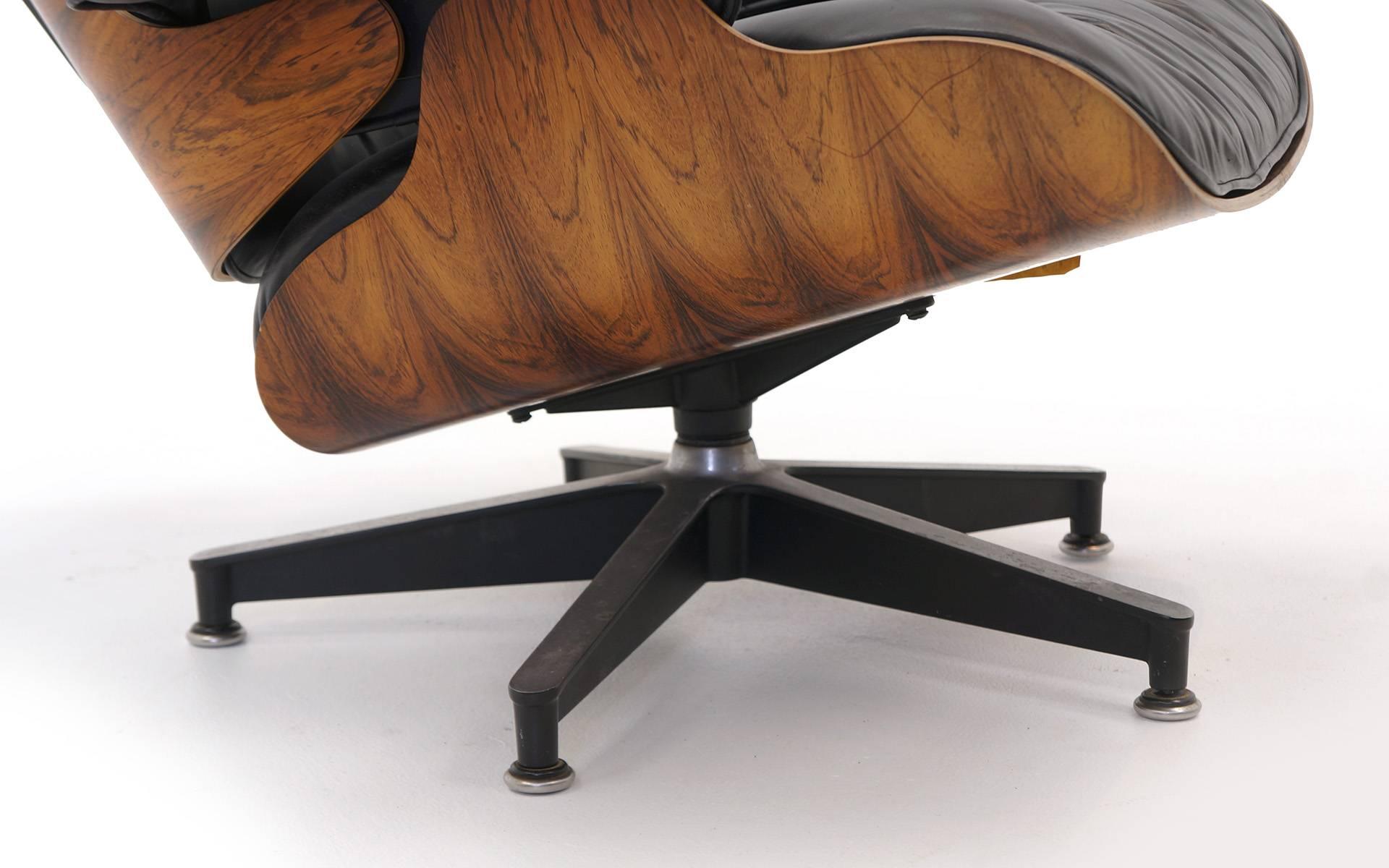 Mid-20th Century Excellent, Original, Brazilian Rosewood Eames Lounge Chair and Ottoman