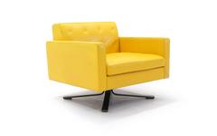 Poltrona Frau Kennedee Series  Yellow Leather Memory Swivel Lounge Chair
