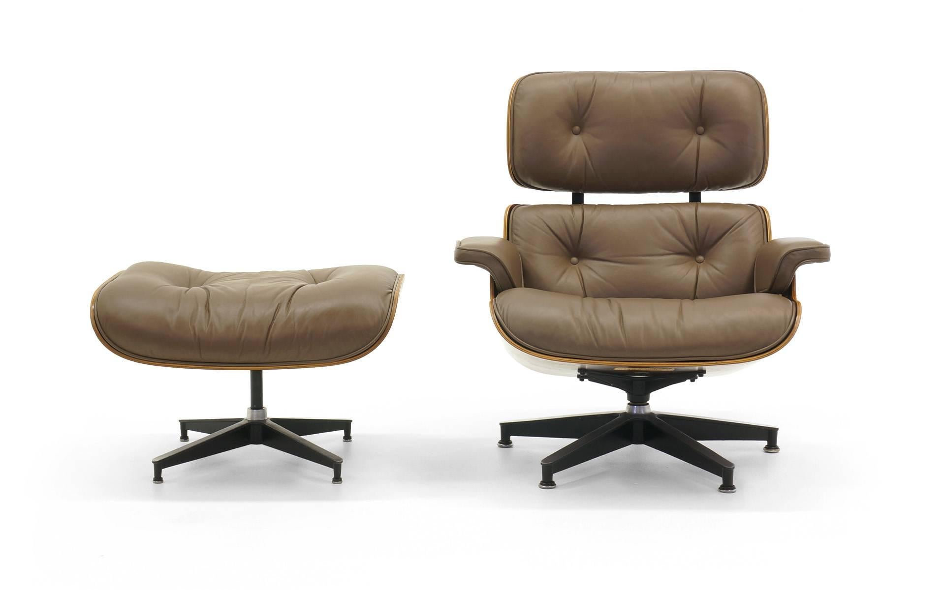 Mid-Century Modern Special order, original Khaki Leather & Rosewood Eames Lounge Chair & Ottoman