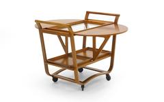 Edward Wormley for Dunbar Drop Leaf Serving or Bar Cart on Casters Original