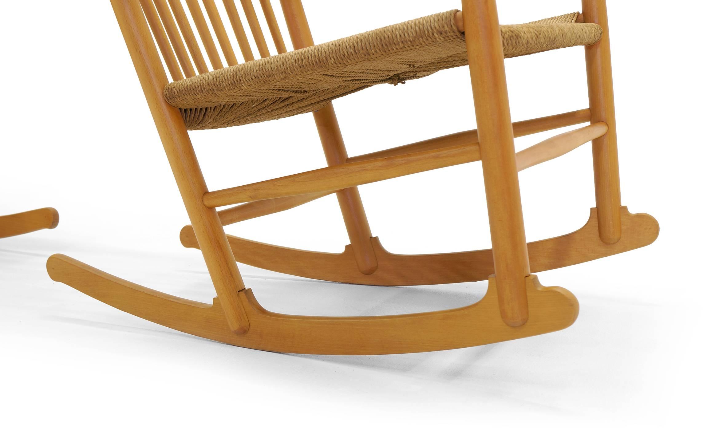 Mid-20th Century Pair Hans Wegner J16 Rocking Chairs, Earlier Examples from the Original Owners