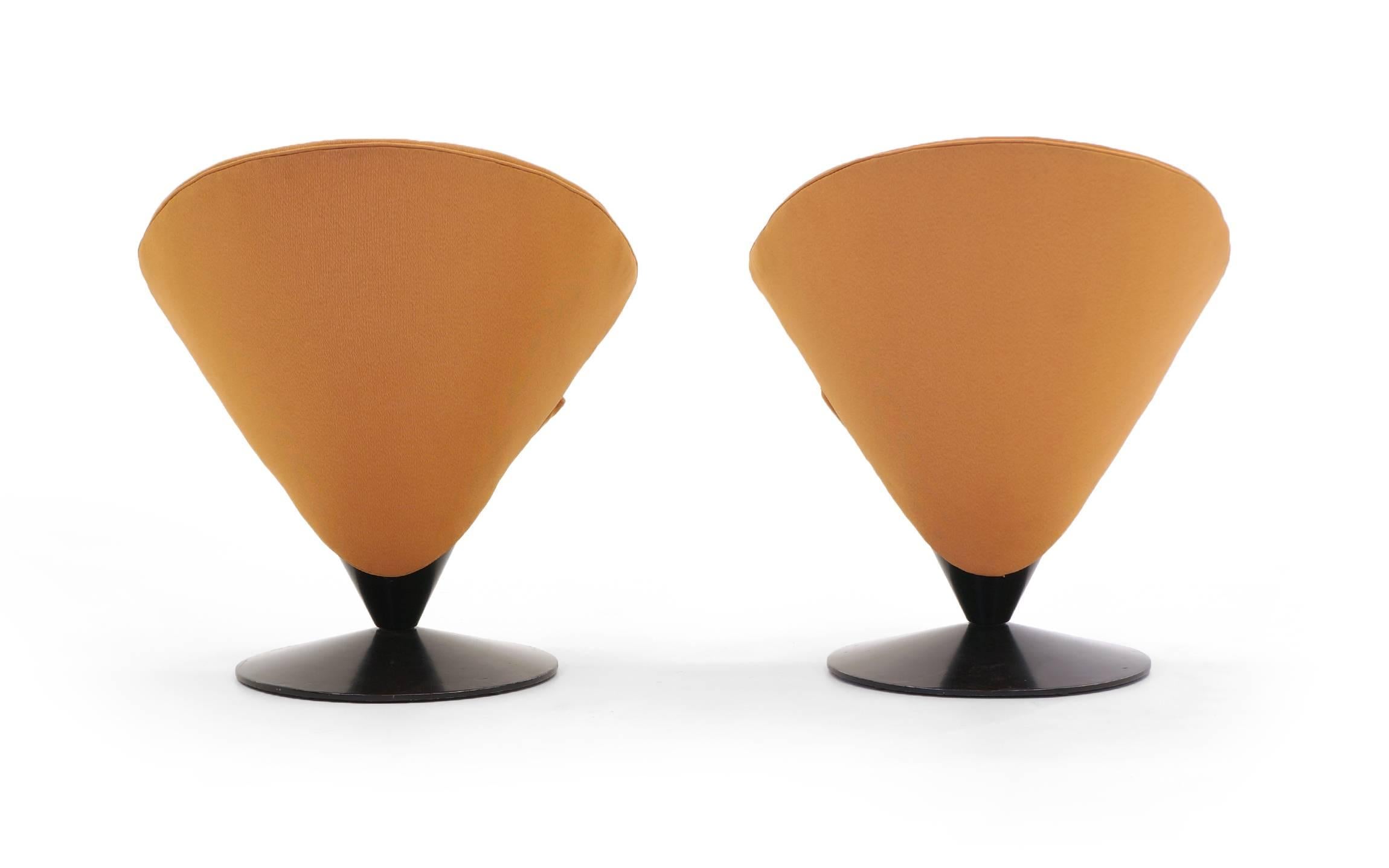 American Pair of Adrian Pearsall for Craft Associates Swivel Cone Chairs